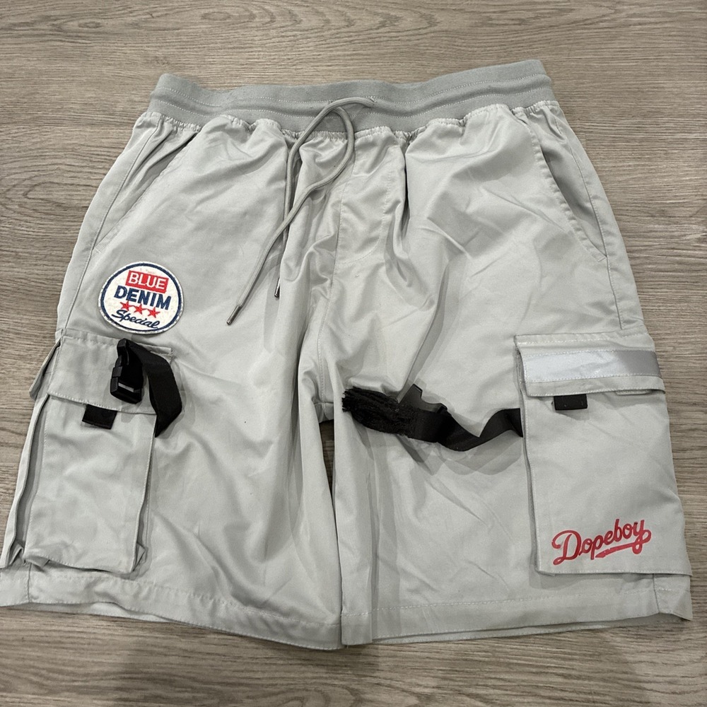 Custom WEIV Men's Essential Utility Tactical Reflective Nylon Cargo Shorts Gray